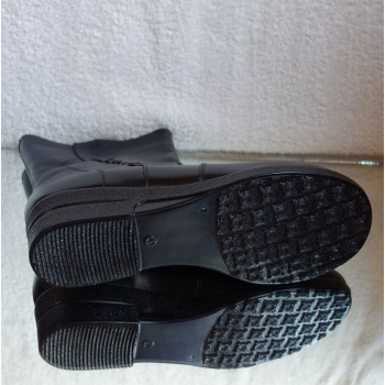 Skórzane szerokie botki  tęgość 2xH obcas 4 cm